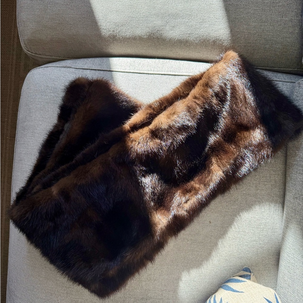 Genuine Brown Mink Scarf